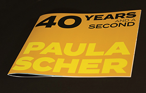 12-page booklet about Paula Scher
